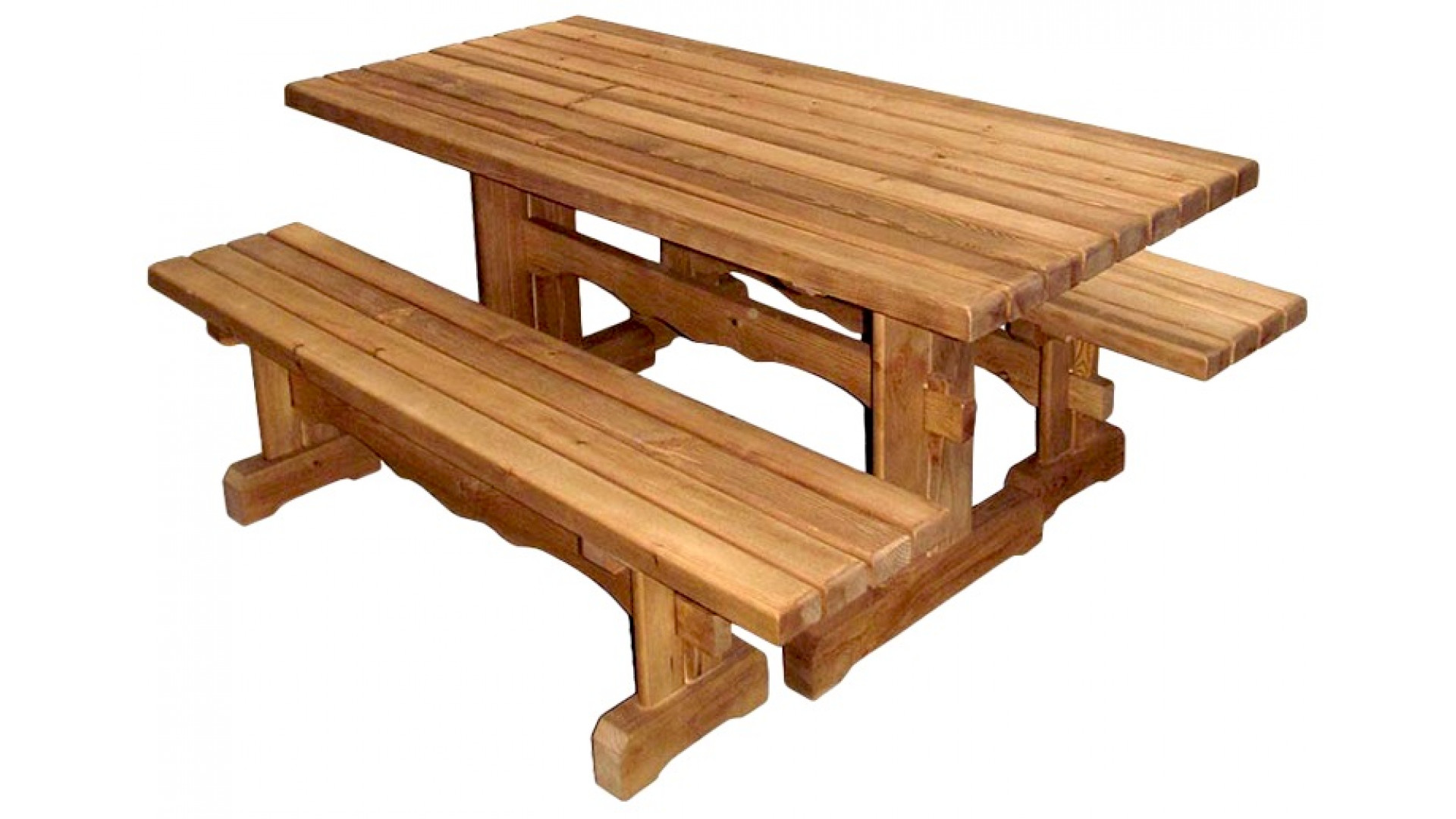 стол и лавки для бани из дерева