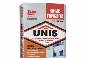 Клей для газобетона Unis Униблок серый 25 кг